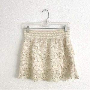 Full Tilt Cream Crochet Skirt